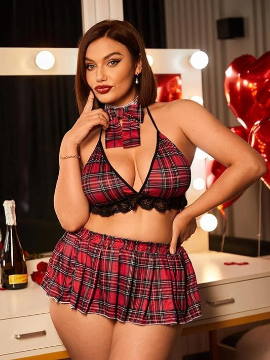 Aurexal™ Plain Fantasy Baby Doll Dress Above Knee Babydoll Nightwear Sheer Honeymoon Lingerie T Bikini Set for Chrismas, Girlfriend, Wife - Free Size