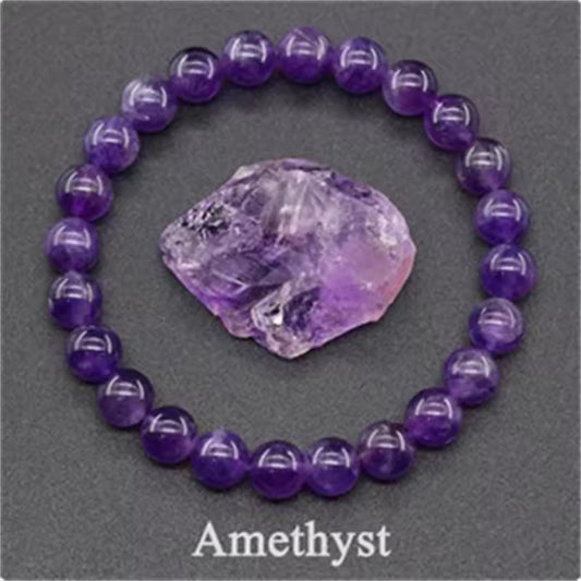 Amethyst Bracelet Made of Real Natural Stone Beads Body-Purifying Geniune Amethyst Natural Crystal Bracelet for Women Pulsera
