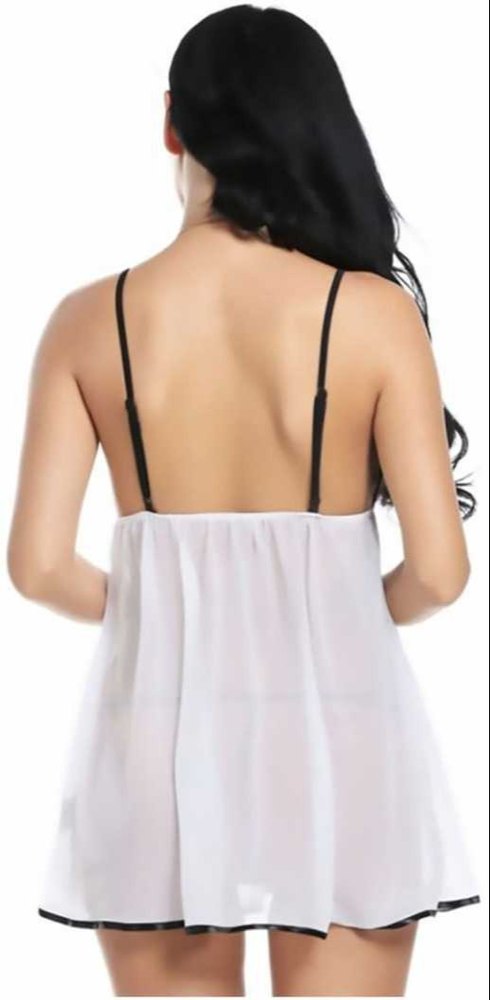 Aurexal™ Babydoll Nightwear Sleepwear Lingerie Dress for Women with g String Panty Free Size