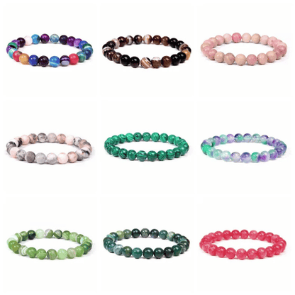 Hot Sale Natural Stones 8mm Gorgeous Semi-Precious Gemstones Healing Crystal Stretch Unisex Seed Bead Bracelets
