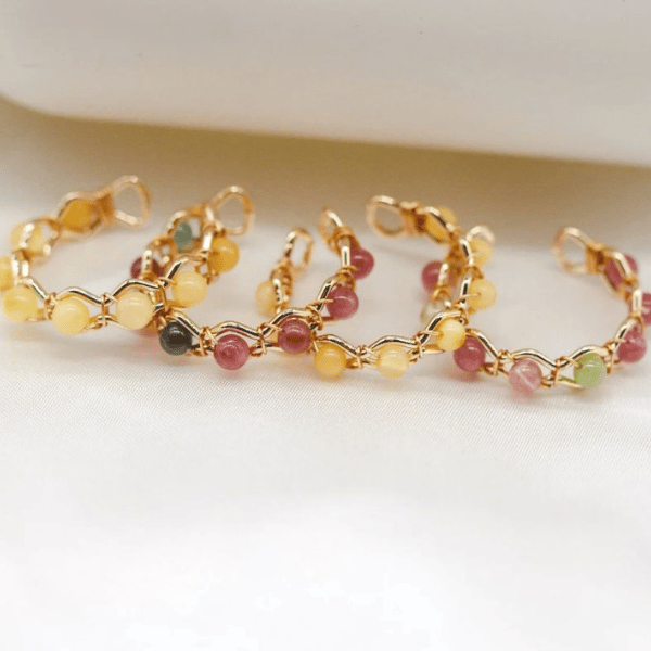 Natural Stone Anxiety Rings Meditation Bass Rings Spiritual Motivation Multiple Stones to Choose From