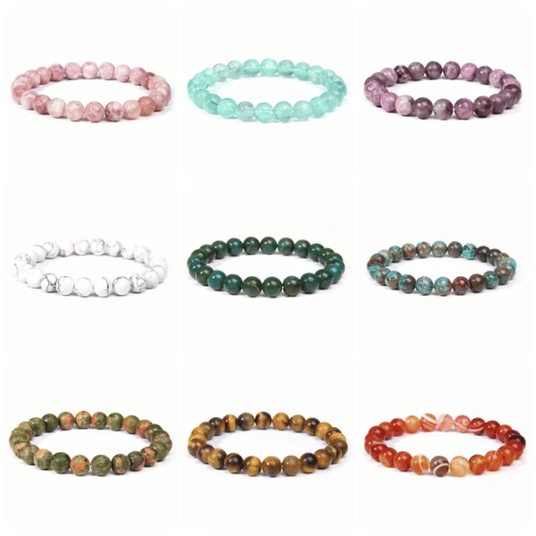 Hot Sale Natural Stones 8mm Gorgeous Semi-Precious Gemstones Healing Crystal Stretch Unisex Seed Bead Bracelets
