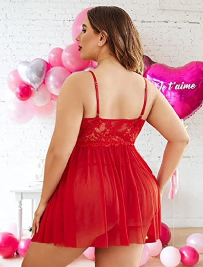 Aurexal™ Intimate Lingerie Women Net Babydoll Lace Lingerie for Honeymoon Lingerie | Sleepwear Night Dress