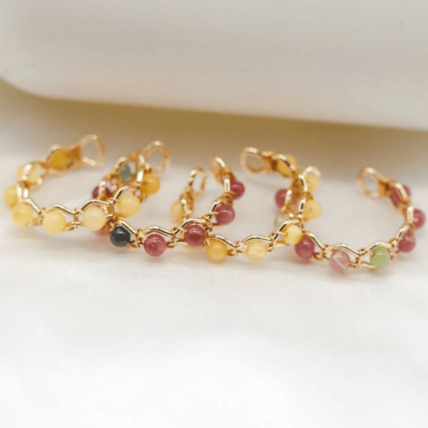 Natural Stone Anxiety Rings Meditation Bass Rings Spiritual Motivation Multiple Stones to Choose From