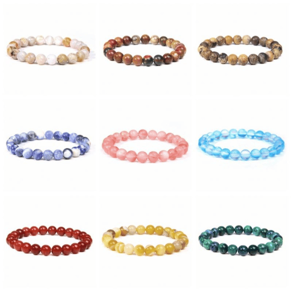 Hot Sale Natural Stones 8mm Gorgeous Semi-Precious Gemstones Healing Crystal Stretch Unisex Seed Bead Bracelets