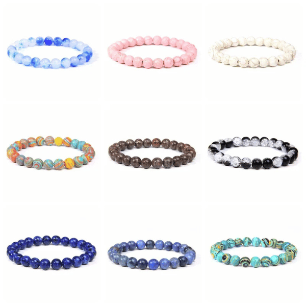 Hot Sale Natural Stones 8mm Gorgeous Semi-Precious Gemstones Healing Crystal Stretch Unisex Seed Bead Bracelets