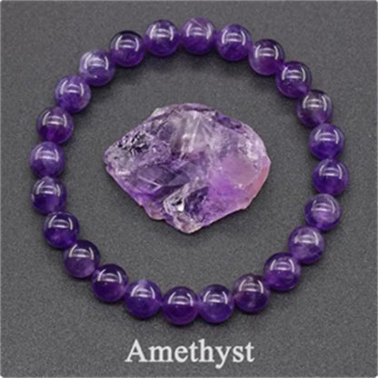 Amethyst Bracelet Made of Real Natural Stone Beads Body-Purifying Geniune Amethyst Natural Crystal Bracelet for Women Pulsera