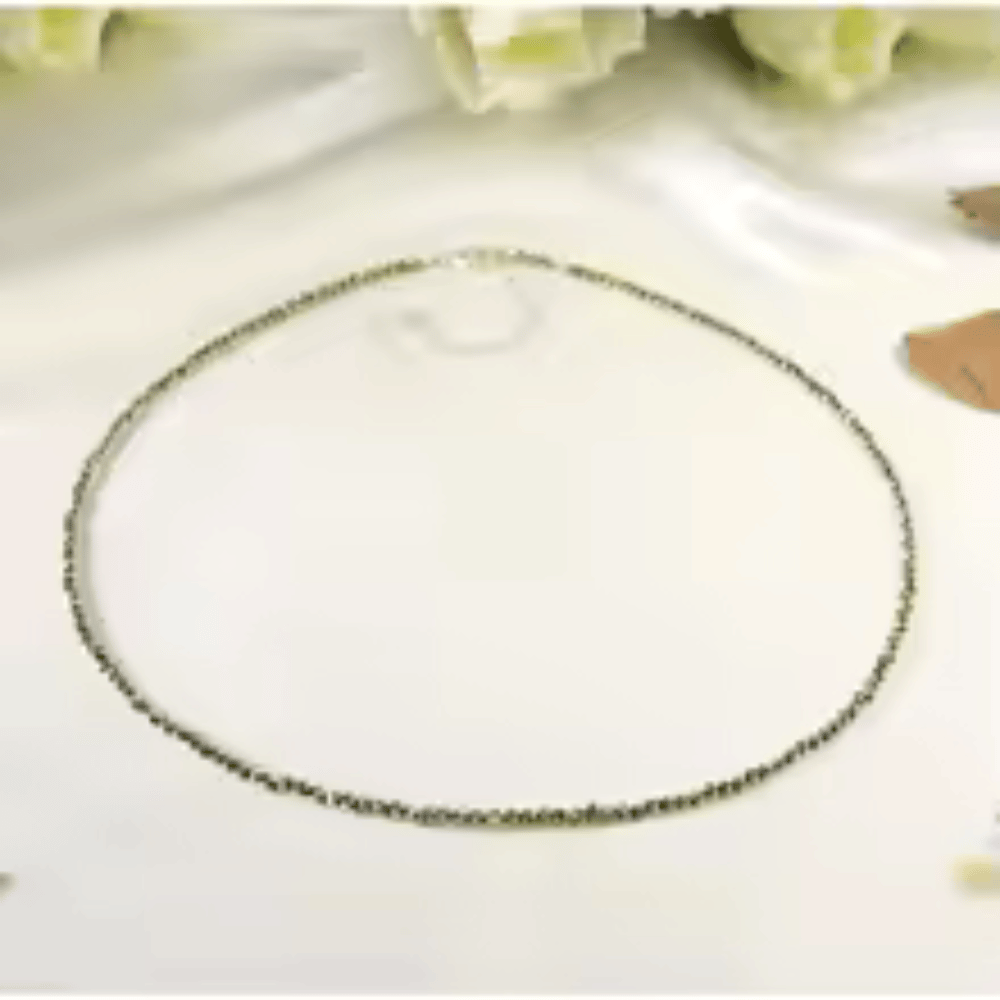 Pyrite adjustable rope bracelet: 3mm small gold jewelry stone, simple ladies' anklet necklace