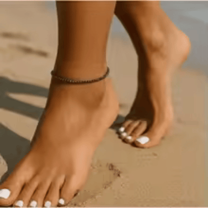 Pyrite adjustable rope bracelet: 3mm small gold jewelry stone, simple ladies' anklet necklace