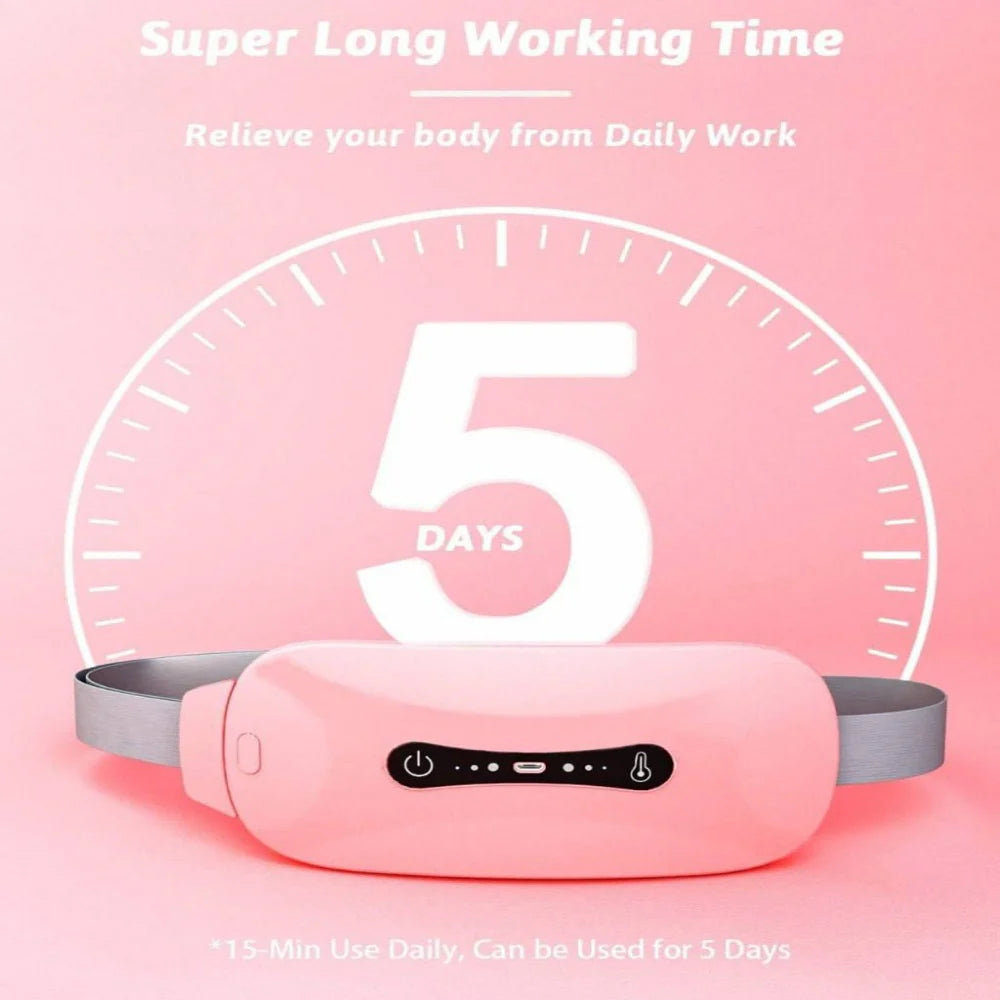 Aurexal Menstrual Cramps Relief Belt – Electric Heating Pad with Vibration for Period Pain and cramps